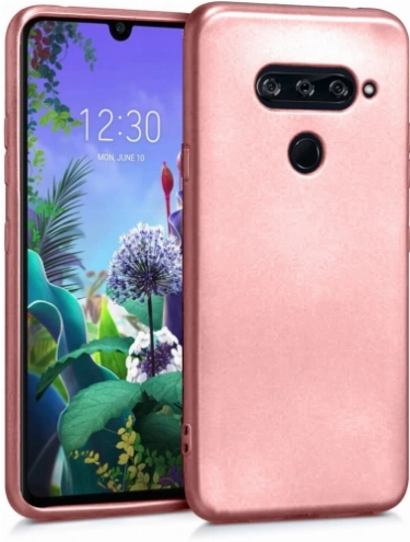 LG K50s Kılıf İnce Soft Mat Renkli Esnek Silikon Kapak - Rose Gold