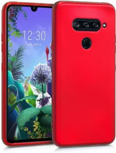 LG Q60 Kılıf İnce Mat Esnek Silikon - Kırmızı