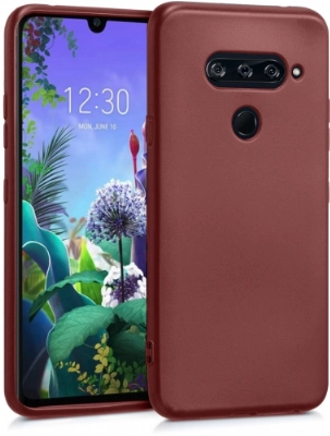 LG Q60 Kılıf İnce Soft Mat Renkli Esnek Silikon Kapak - Mürdüm