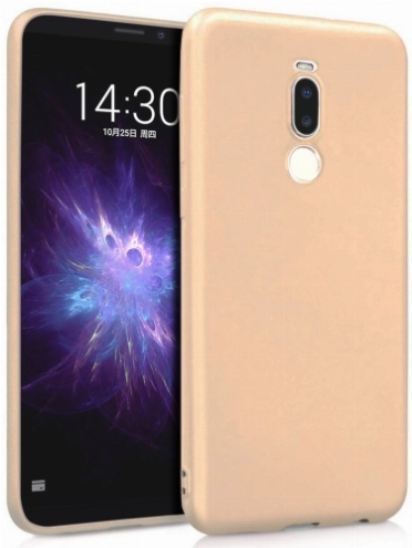 Meizu Note 8 Kılıf İnce Soft Mat Renkli Esnek Silikon Kapak - Gold