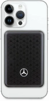 Mercedes Benz Led Işıklı Göstergeli Magsafe Magnetik Orjinal Lisanslı Powerbank 3000 Mah - Siyah