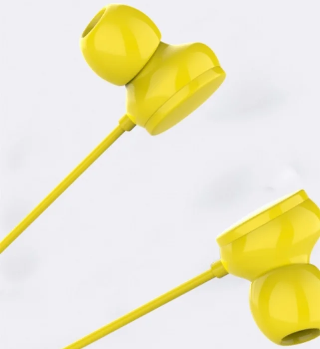 Mikrofonlu Kulaklık Kulak İçi Kumandalı 3.5mm HD Stereo - Sarı