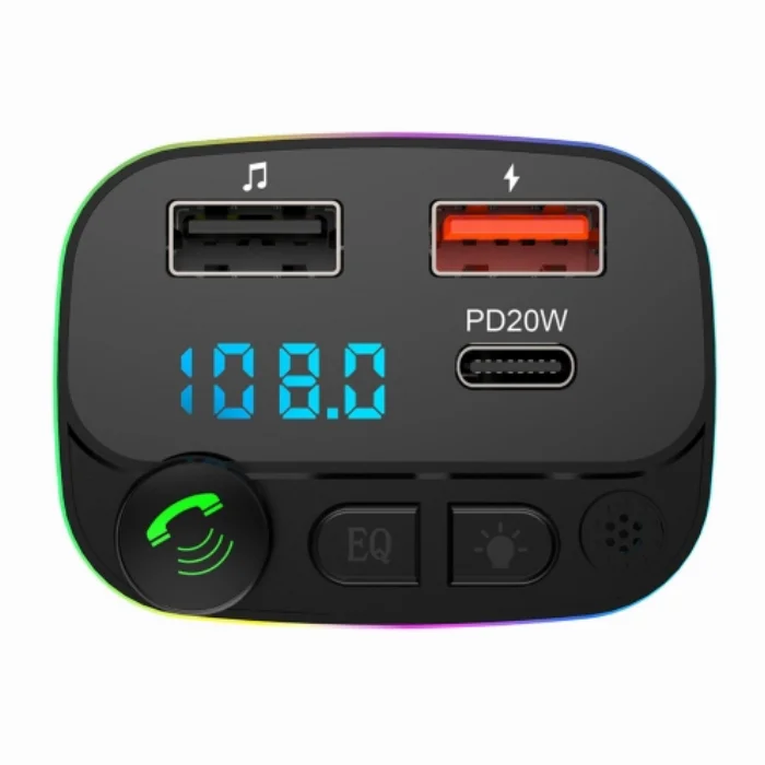 Newface P3 PD 20W+QC3.0 Bluetooth FM Transmitter Çakmaklık Girişli - Siyah