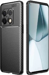 OnePlus 10 Pro Kılıf Karbon Serisi Mat Fiber Silikon Negro Kapak - Siyah