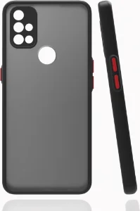 OnePlus Nord N10 Kılıf Kamera Korumalı Arkası Şeffaf Mat Silikon Kapak - Siyah