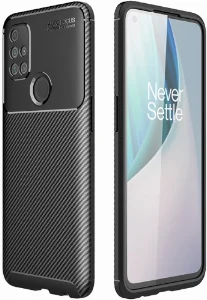 OnePlus Nord N10 Kılıf Karbon Serisi Mat Fiber Silikon Negro Kapak - Siyah