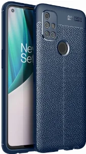 OnePlus Nord N10 Kılıf Deri Görünümlü Parmak İzi Bırakmaz Niss Silikon - Lacivert