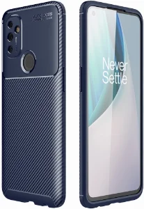 OnePlus Nord N100 Kılıf Karbon Serisi Mat Fiber Silikon Negro Kapak - Lacivert