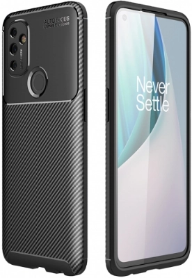 OnePlus Nord N100 Kılıf Silikon Parmak İzi Bırakmayan Karbon Soft Negro Kapak - Siyah