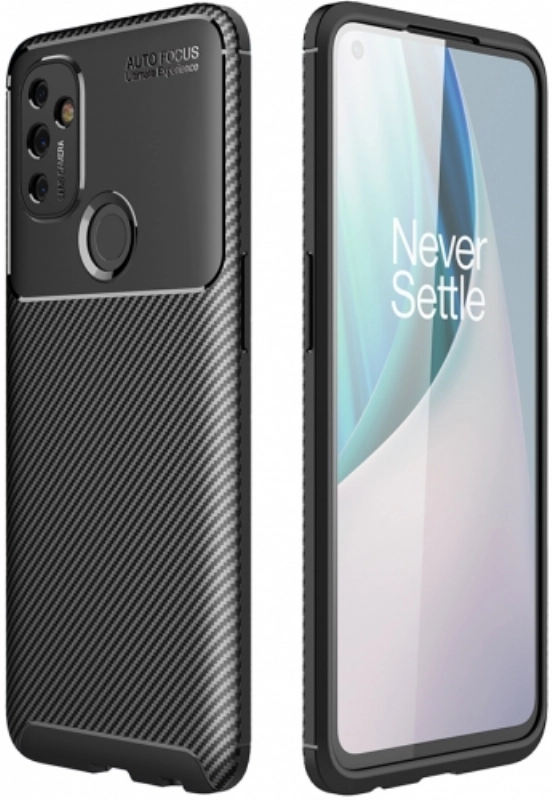 OnePlus Nord N100 Kılıf Silikon Parmak İzi Bırakmayan Karbon Soft Negro Kapak - Siyah