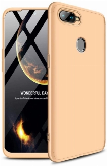 Oppo A12 Kılıf 3 Parçalı 360 Tam Korumalı Rubber AYS Kapak  - Gold