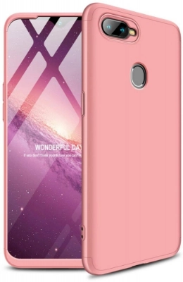 Oppo A12 Kılıf 3 Parçalı 360 Tam Korumalı Rubber AYS Kapak  - Rose Gold