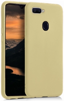 Oppo A12 Kılıf İnce Soft Mat Renkli Esnek Silikon Kapak - Gold