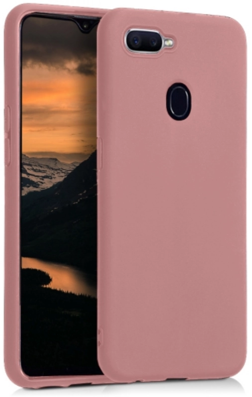 Oppo A12 Kılıf İnce Soft Mat Renkli Esnek Silikon Kapak - Rose Gold