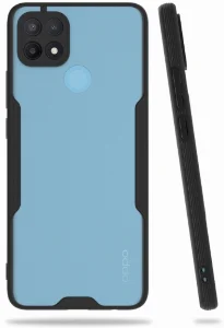 Oppo A15 Kılıf Kamera Lens Korumalı Arkası Şeffaf Silikon Kapak - Siyah