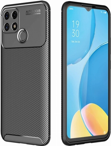 Oppo A15 Kılıf Silikon Parmak İzi Bırakmayan Karbon Soft Negro Kapak - Siyah