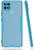 Oppo A15s Kılıf Renkli Silikon Kamera Lens Korumalı Şeffaf Parfe Kapak - Mavi