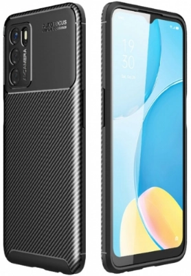 Oppo A16 Kılıf Silikon Parmak İzi Bırakmayan Karbon Soft Negro Kapak - Siyah