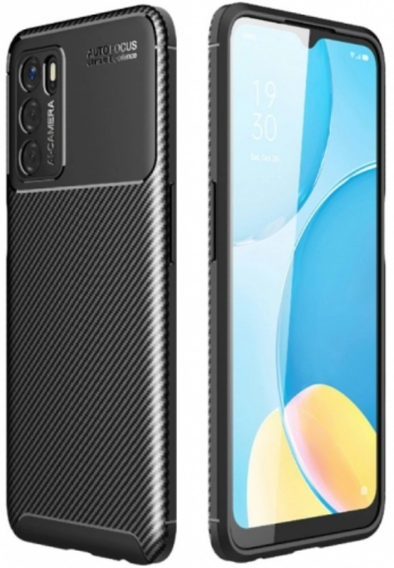 Oppo A16 Kılıf Silikon Parmak İzi Bırakmayan Karbon Soft Negro Kapak - Siyah