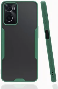 Oppo A36 Kılıf Kamera Lens Korumalı Arkası Şeffaf Silikon Kapak - Yeşil