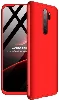 Oppo A5 2020 Kılıf 3 Parçalı 360 Tam Korumalı Rubber AYS Kapak  - Kırmızı