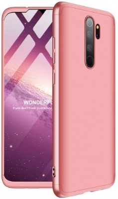 Oppo A5 2020 Kılıf 3 Parçalı 360 Tam Korumalı Rubber AYS Kapak  - Rose Gold