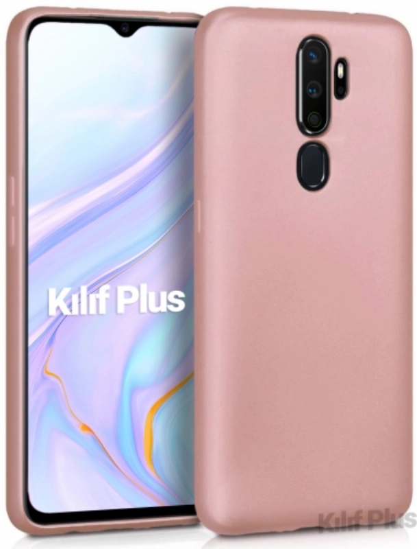 Oppo A5 2020 Kılıf İnce Soft Mat Renkli Esnek Silikon Kapak - Rose Gold