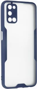 Oppo A52 Kılıf Kamera Lens Korumalı Arkası Şeffaf Silikon Kapak - Lacivert