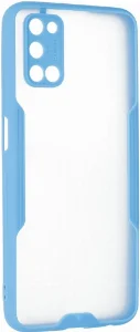 Oppo A52 Kılıf Kamera Lens Korumalı Arkası Şeffaf Silikon Kapak - Mavi