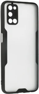 Oppo A52 Kılıf Kamera Lens Korumalı Arkası Şeffaf Silikon Kapak - Siyah