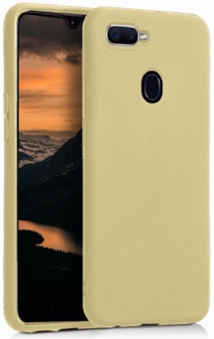 Oppo A5s Kılıf İnce Soft Mat Renkli Esnek Silikon Kapak - Gold