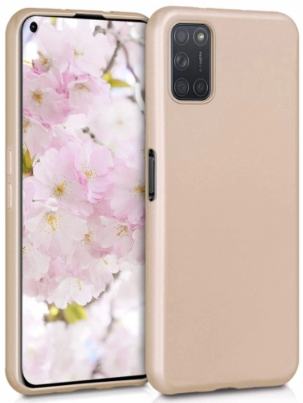 Oppo A72 Kılıf İnce Soft Mat Renkli Esnek Silikon Kapak - Gold