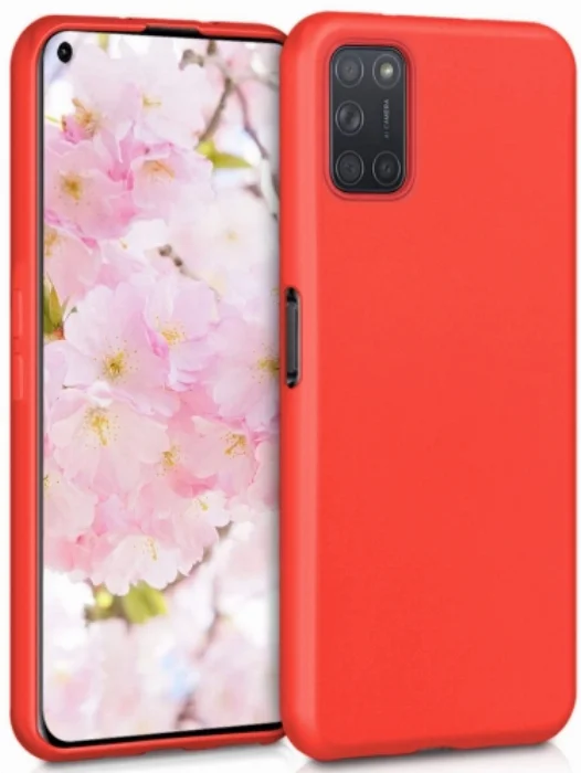 Oppo A72 Kılıf İnce Mat Esnek Silikon - Kırmızı