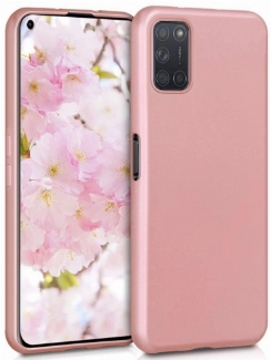 Oppo A72 Kılıf İnce Soft Mat Renkli Esnek Silikon Kapak - Rose Gold