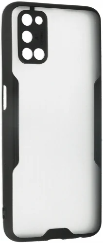 Oppo A72 Kılıf Kamera Lens Korumalı Arkası Şeffaf Silikon Kapak - Siyah