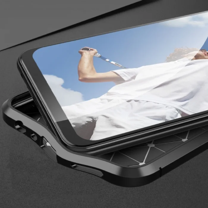 Oppo A72 Kılıf Deri Görünümlü Parmak İzi Bırakmaz Niss Silikon - Siyah