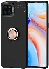 Oppo A73 Kılıf Renkli Silikon Yüzüklü Standlı Auto Focus Ravel Kapak - Rose Gold