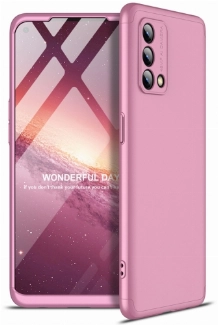 Oppo A74 Kılıf 3 Parçalı 360 Tam Korumalı Rubber AYS Kapak - Rose Gold