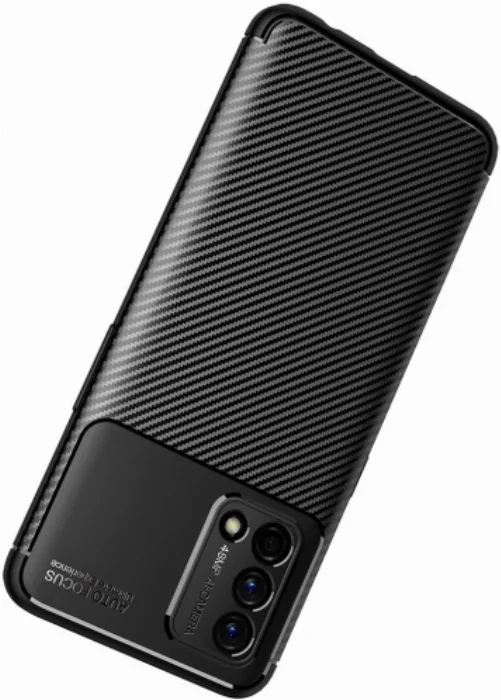 Oppo A74 Kılıf Karbon Serisi Mat Fiber Silikon Negro Kapak - Siyah