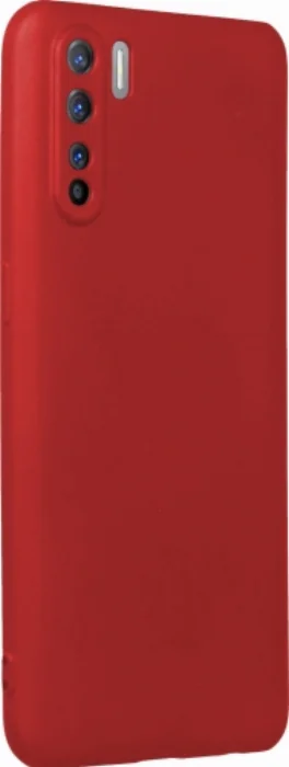Oppo A91 Kılıf Silikon İnce Mat Esnek Kamera Korumalı - Kırmızı