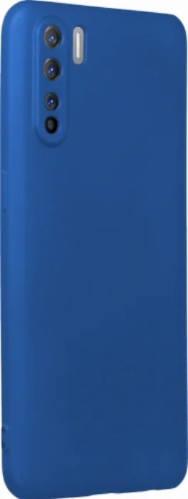 Oppo A91 Kılıf Silikon İnce Mat Esnek Kamera Korumalı - Saks Mavi