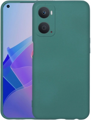 Oppo A96 4G Kılıf İçi Kadife Mat Mara Lansman Silikon Kapak - Koyu Yeşil