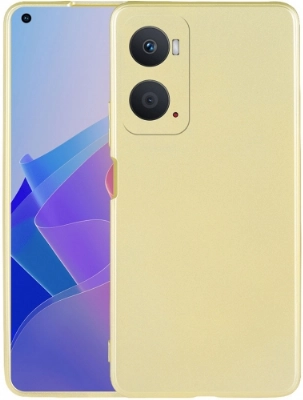 Oppo A96 4G Kılıf İnce Soft Mat Renkli Esnek Silikon Kapak - Gold