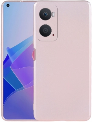 Oppo A96 4G Kılıf İnce Soft Mat Renkli Esnek Silikon Kapak - Rose Gold