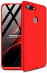 Oppo AX7 Kılıf 3 Parçalı 360 Tam Korumalı Rubber AYS Kapak  - Kırmızı