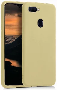 Oppo AX7 Kılıf İnce Mat Esnek Silikon - Gold