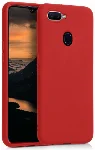 Oppo AX7 Kılıf İnce Mat Esnek Silikon - Kırmızı
