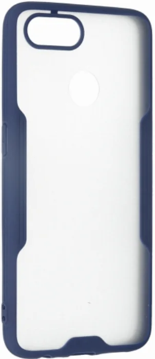 Oppo Ax7 Kılıf Kamera Lens Korumalı Arkası Şeffaf Silikon Kapak - Lacivert