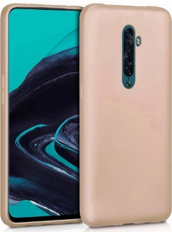 Oppo Reno 2 Kılıf İnce Soft Mat Renkli Esnek Silikon Kapak - Gold