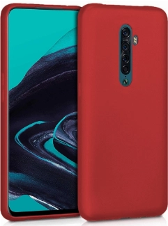 Oppo Reno 2 Kılıf İnce Soft Mat Renkli Esnek Silikon Kapak - Kırmızı